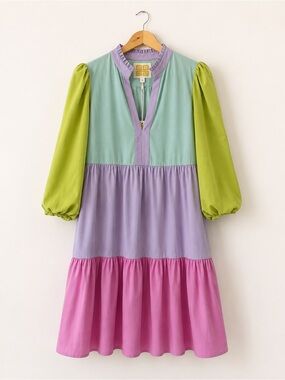 Emily McCarthy | Frankie Dress in Multi Colorblock | Women’s Size: S | NWT!